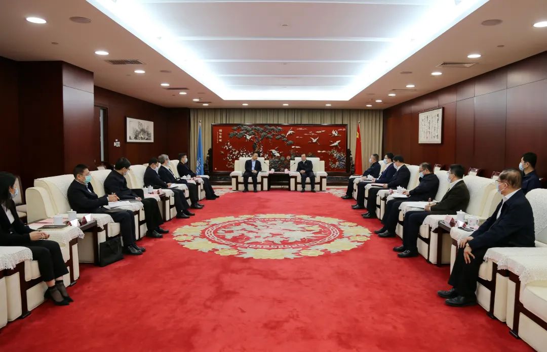 中國(guó)華電董事長(zhǎng)江毅、總經(jīng)理葉向東會(huì)見中國(guó)大唐董事長(zhǎng)鄒磊、總經(jīng)理劉明勝